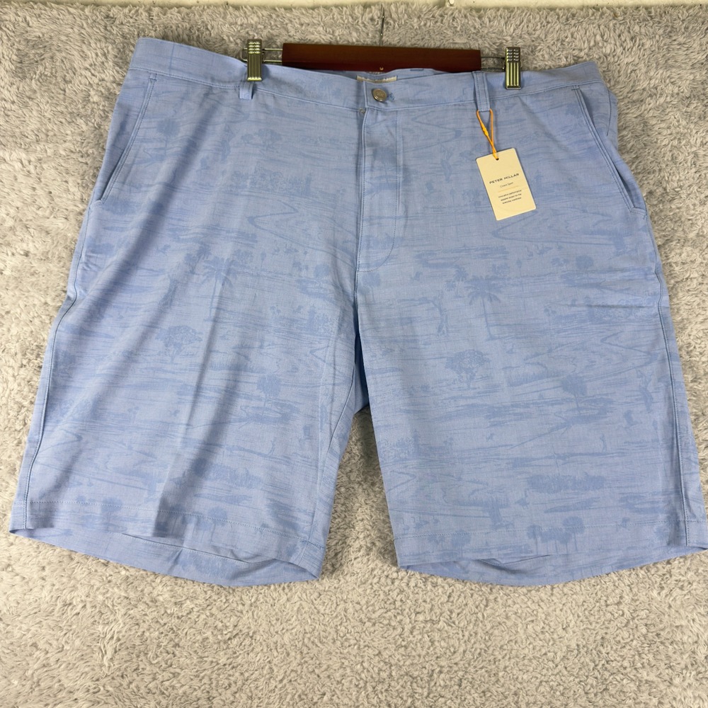 NEW PETER MILLAR GOLF SHACKLEFORD PERFORMANCE The Low Country SHORTS, 42, BLUE
